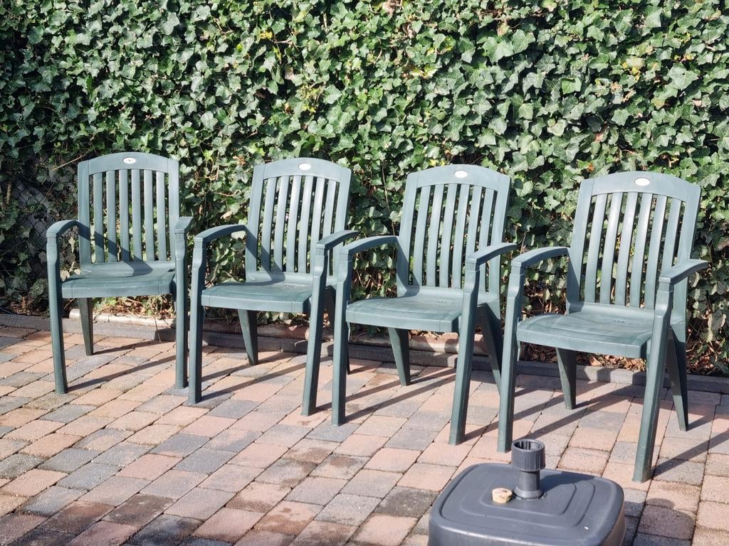 4 Hartman Tuinstoelen, Tuin en Terras, Ophalen, Gebruikt, Kunststof, Stapelbaar