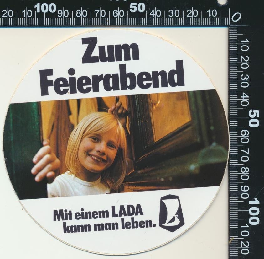 Sticker: Lada - Zum feierabend, Ophalen of Verzenden, Zo goed als nieuw, Auto of Motor