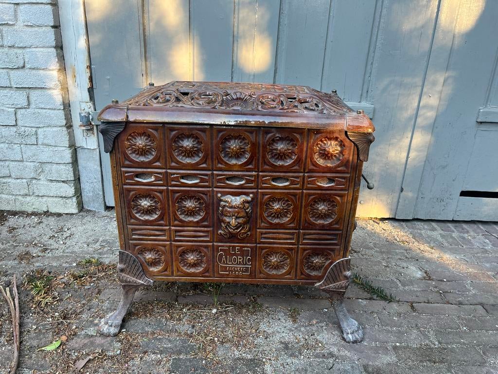 Antieke Le Caloric Houtkachel - Vrijstaand Model, Huis en Inrichting, Kachels, Ophalen, Gebruikt, Houtkachel, Vrijstaand