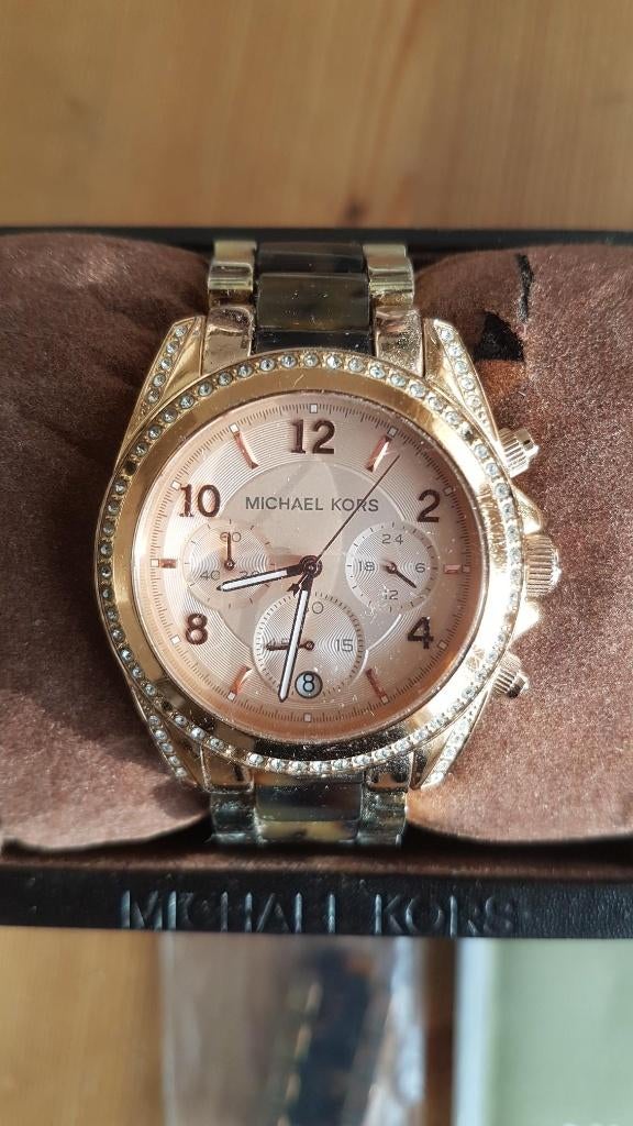 Michael Kors dameshorloge rose goud, Overige merken, Gebruikt, Polshorloge, Ophalen of Verzenden