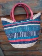 U shopper Bolgatanga Ghana Lederen handvatten uniek, Ophalen of Verzenden, Nieuw, Ovaal, Overige materialen