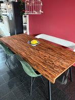 Teakhouten eettafel van Moos 220x100, Ophalen, Gebruikt, Teakhout, 200 cm of meer