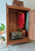 Vintage/Art deco eiken kast, jaren '20 -'30 kledingkast, Ophalen of Verzenden, Gebruikt, 50 tot 75 cm, 200 cm of meer