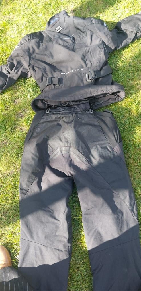 Zwart Macna motorpak, jas en broek, Ophalen, Tweedehands, Dames