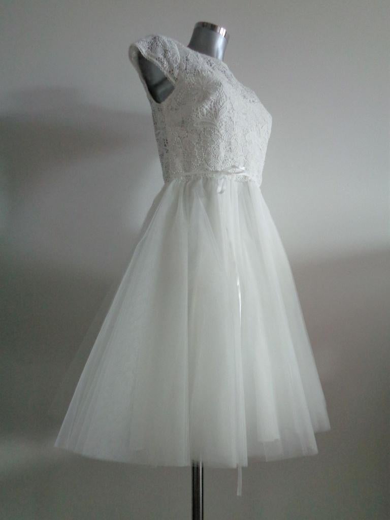 Duurzame bruidsmode, feestmode, 38 NIEUW Monique Collignon, Kleding | Dames, Jurken, Maat 38/40 (M), Wit, Nieuw, Ophalen of Verzenden