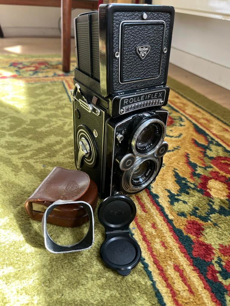 Rolleiflex 3.5F TLR met zonnekap, Ophalen of Verzenden, Gebruikt, Spiegelreflex, Overige Merken