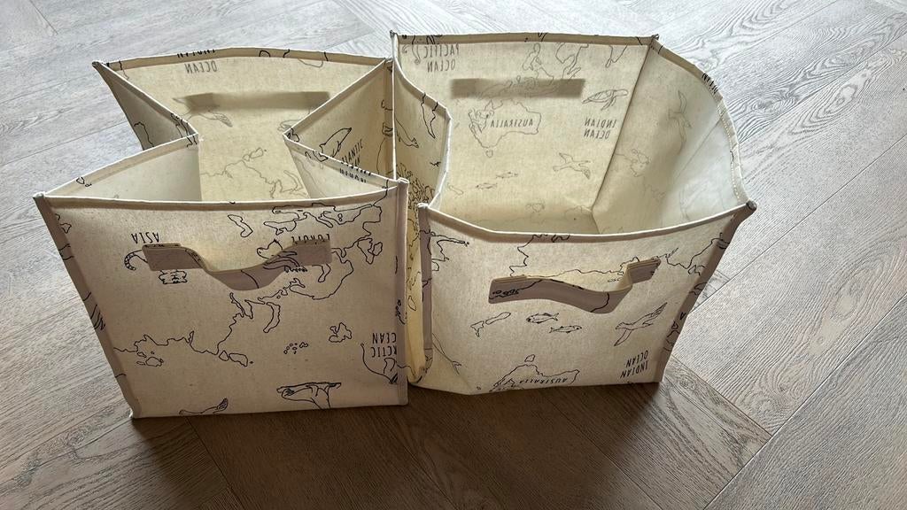 H&M home opbergmanden stof 2 stuks, Kinderen en Baby's, Kinderkamer | Inrichting en Decoratie, Ophalen, Zo goed als nieuw, Wanddecoratie