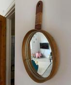 Spiegel vintage hout rotan jaren 60, Minder dan 50 cm, Ophalen of Verzenden, X, Minder dan 100 cm