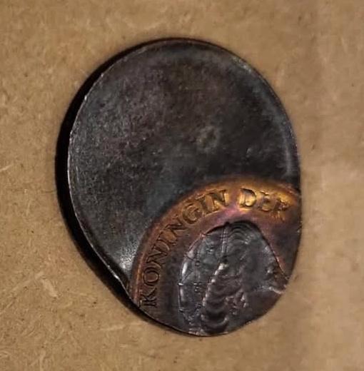 Misslag 5 cent gigantisch decentrisch, zeldzaam!, Postzegels en Munten, Munten | Nederland, Losse munt, 5 cent, Koningin Juliana