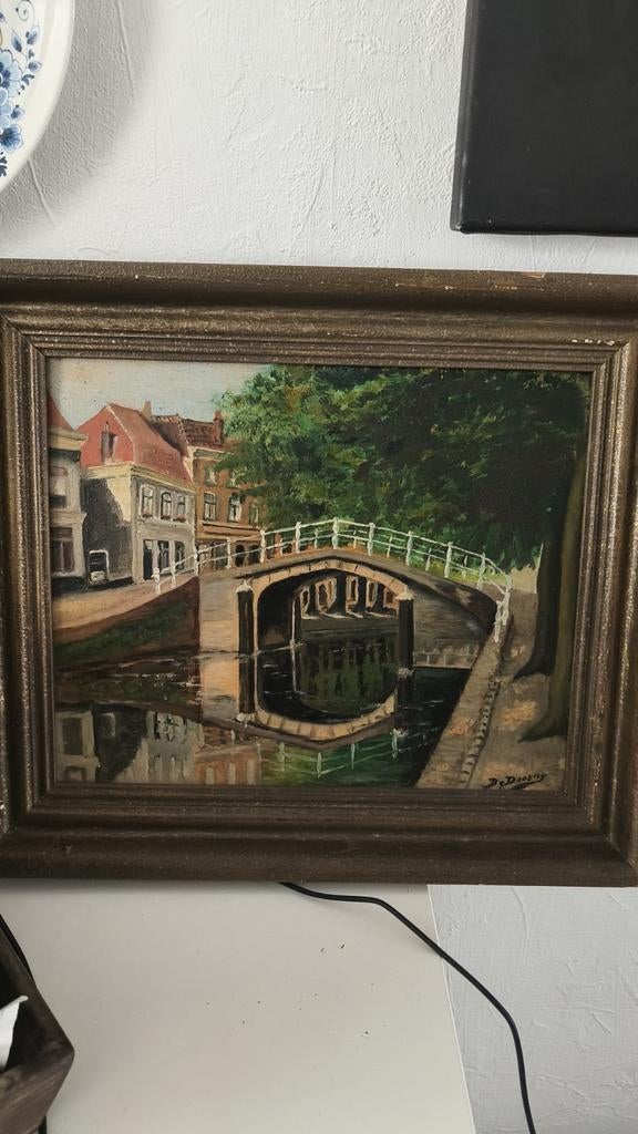 Oud schilderij Delft, Antiek en Kunst, Kunst | Schilderijen | Klassiek, Ophalen of Verzenden