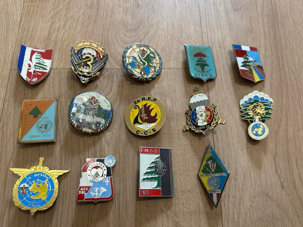 Unifil spelden / hangers van Frankrijk Libanon, Ophalen of Verzenden, Overige soorten, Overige gebieden, Embleem of Badge