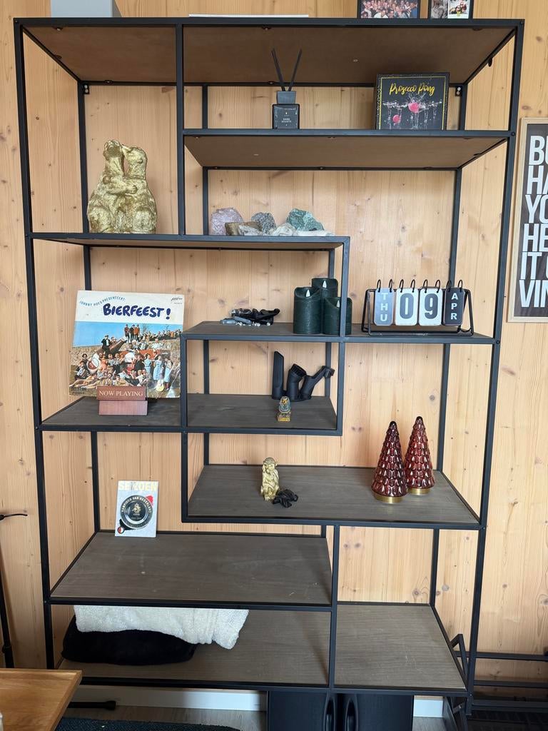 Mooie zwarte open kast - 1.80m x 1.20m, Ophalen of Verzenden, Gebruikt