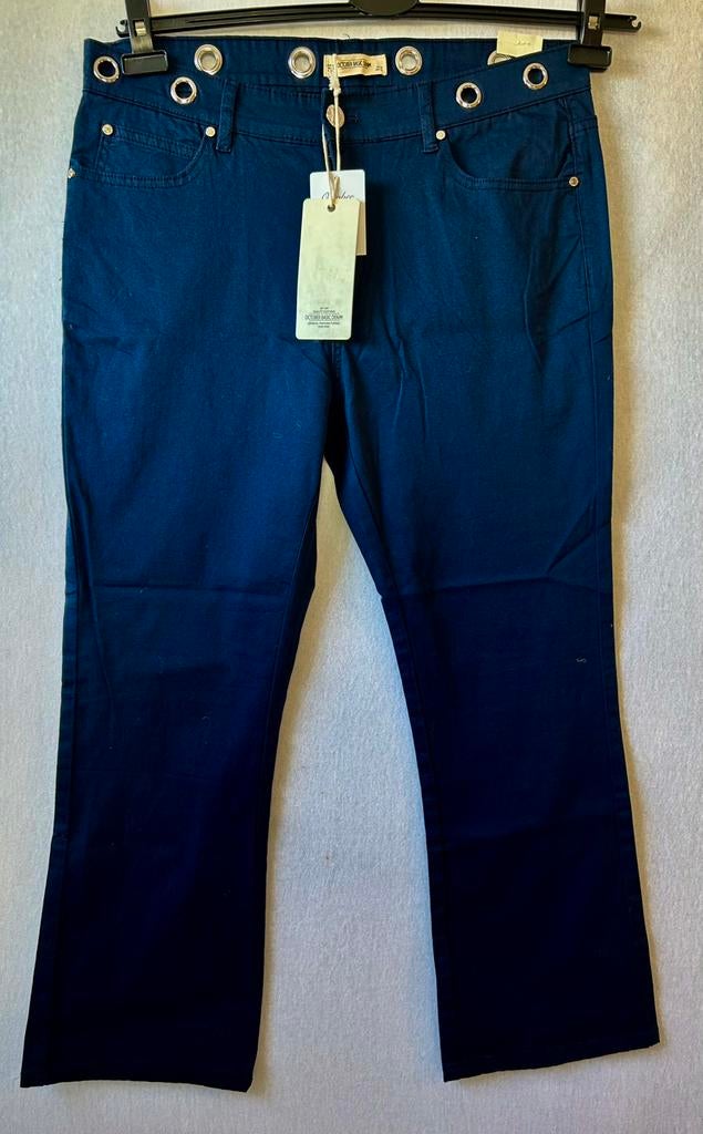 October Basic aparte stretch broek 44/46, Verzenden, Nieuw, Blauw, Broek of Spijkerbroek