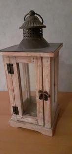 Lantaarn, Huis en Inrichting, Woonaccessoires | Kandelaars en Kaarsen, Ophalen, Zo goed als nieuw, Bruin, Hout