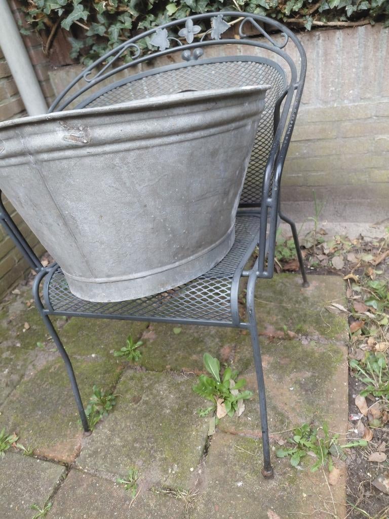 Vintage Zinken Wastobbe / Plantenbak, Antiek en Kunst, Ophalen of Verzenden