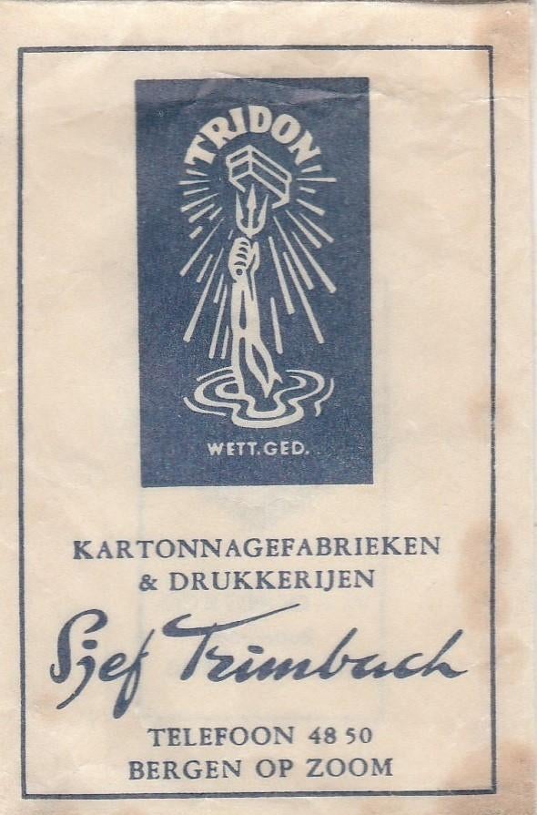 Sjef Trimbach Bergen op Zoom - Tridon - kartonnagefabriek, Ophalen of Verzenden