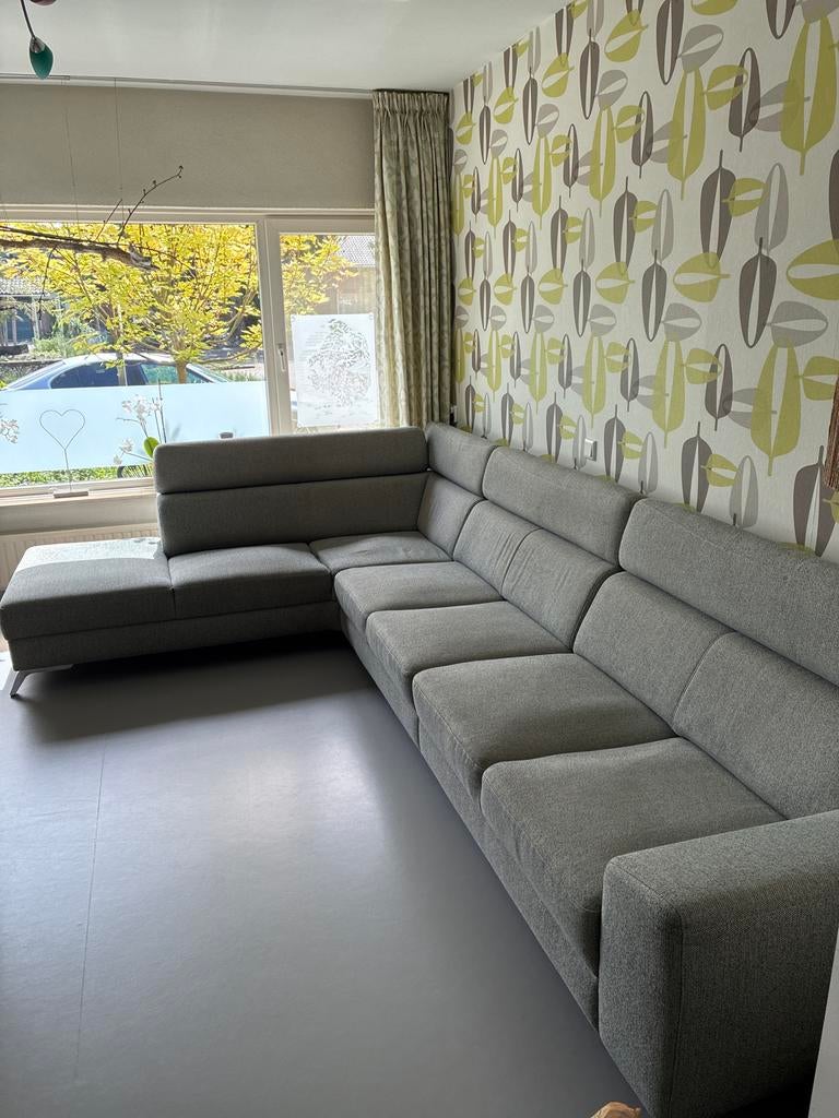 Hoekbank Den Elzen Roermond - 3.60x2.35m met hoofdsteunen, Gebruikt, Hoekbank, 300 cm of meer, Ophalen of Verzenden