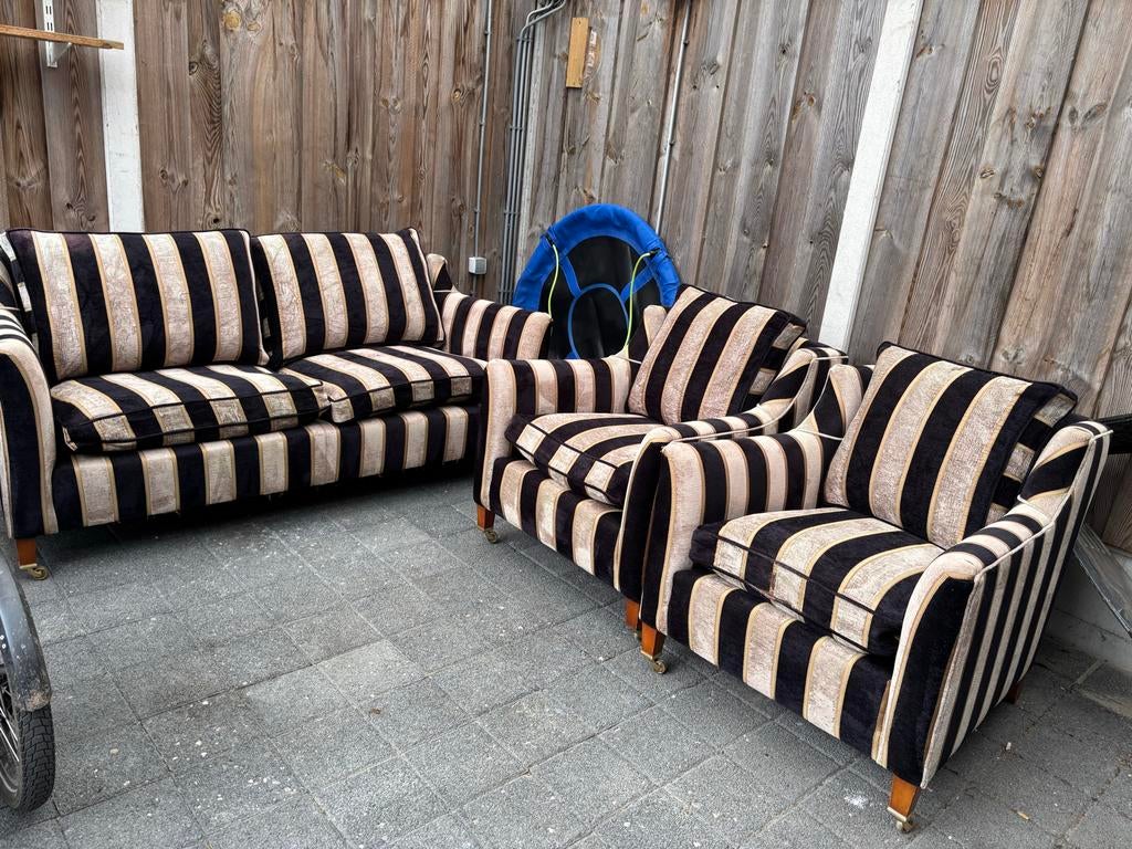 3-zits bank en 2 fauteuils, Gebruikt, Driepersoons, 75 tot 100 cm, Ophalen of Verzenden