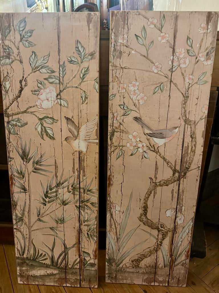 Set van 2 decoratieve wandpanelen met vogel- en bloemmotief, Huis en Inrichting, Woonaccessoires | Wanddecoraties, Zo goed als nieuw