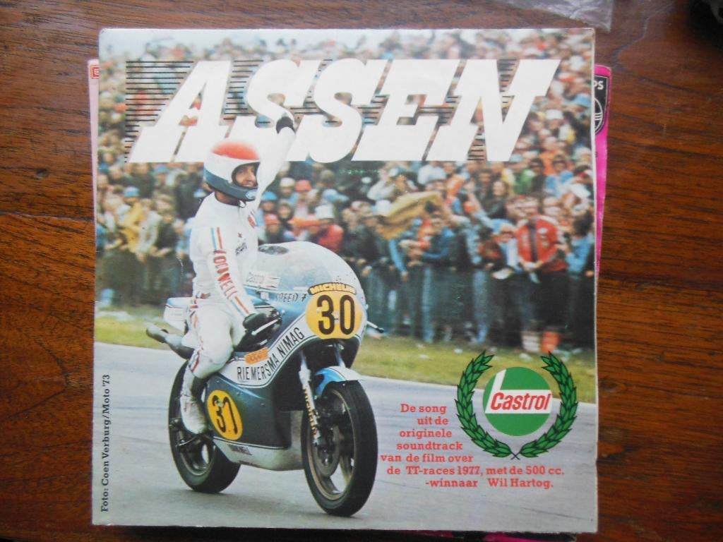 single tt assen 45rpm vinyl record castrol 1977 wil hartog, Gebruikt, Filmmuziek en Soundtracks, 7 inch, Single