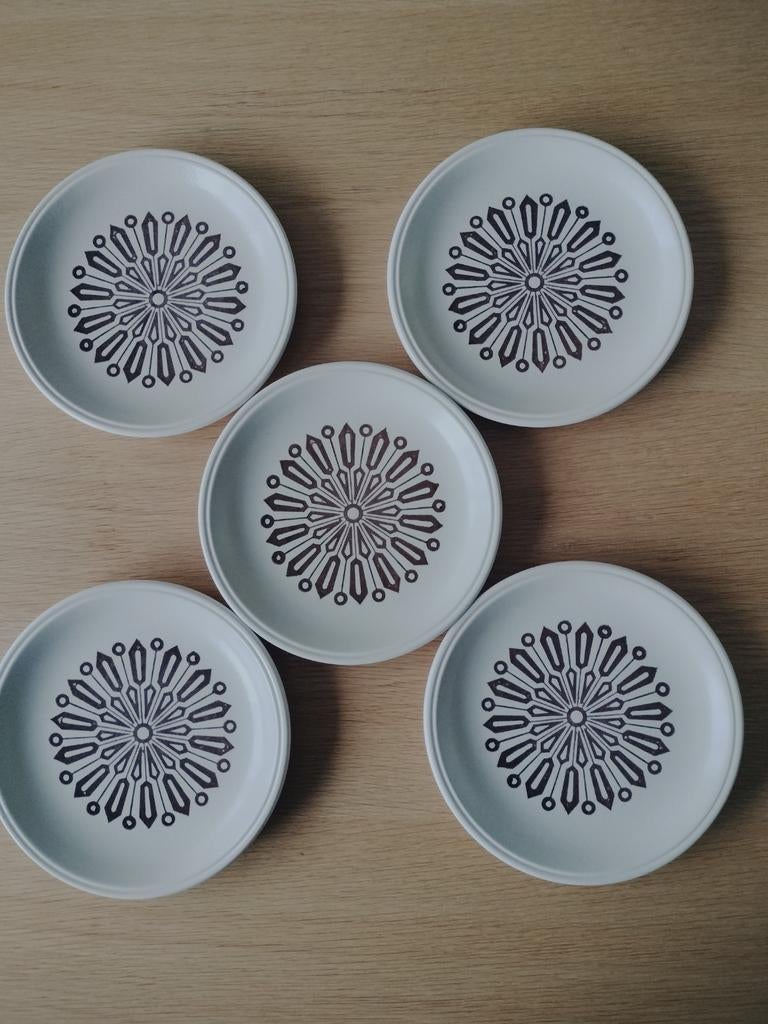 Set van 5 gebaksbordjes Biltons Staffordshire Engeland, Gebruikt, Ophalen of Verzenden, Bord(en), Overige stijlen