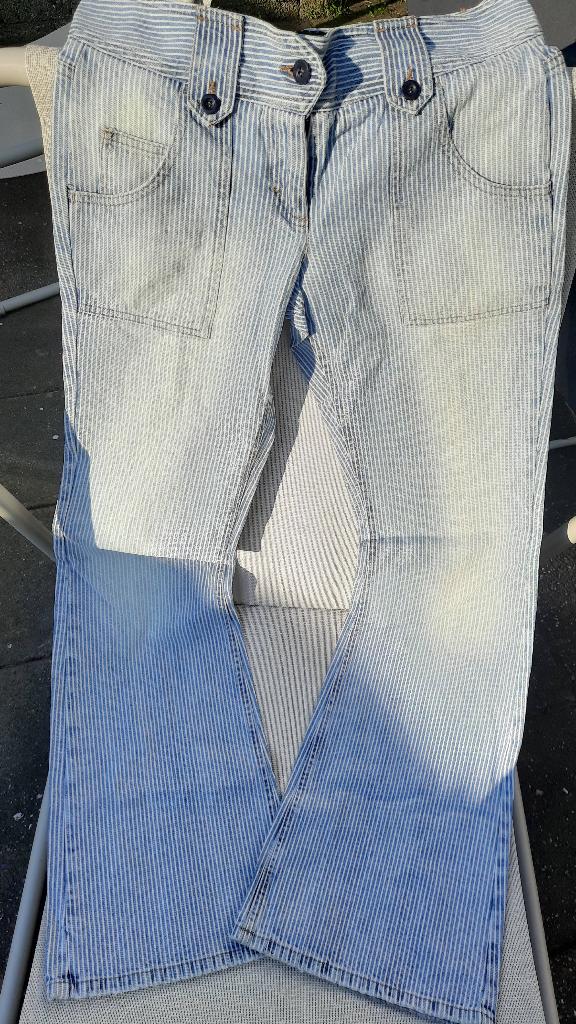 Sisley, gestreepte spijkerbroek, bootcut, maat 38, Blauw, Sisley, Ophalen of Verzenden, Zo goed als nieuw