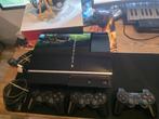Playstation 3 (80GB) - Met 3 controllers en 9 spellen, Gebruikt, Phat, Met harde schijf, Met 3 controllers of meer