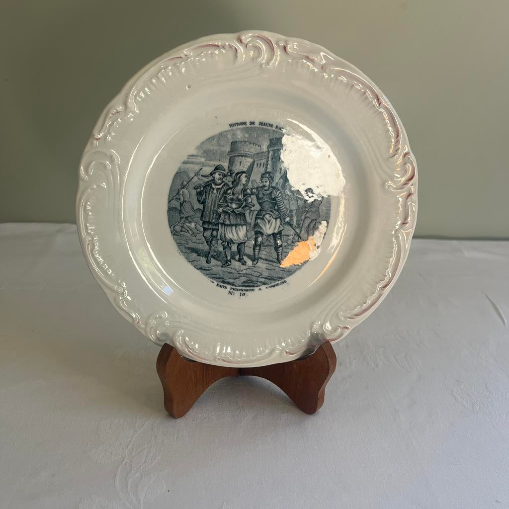 Antiek Frans bord uit Histoire de Jeanne d’Arc, Ophalen of Verzenden