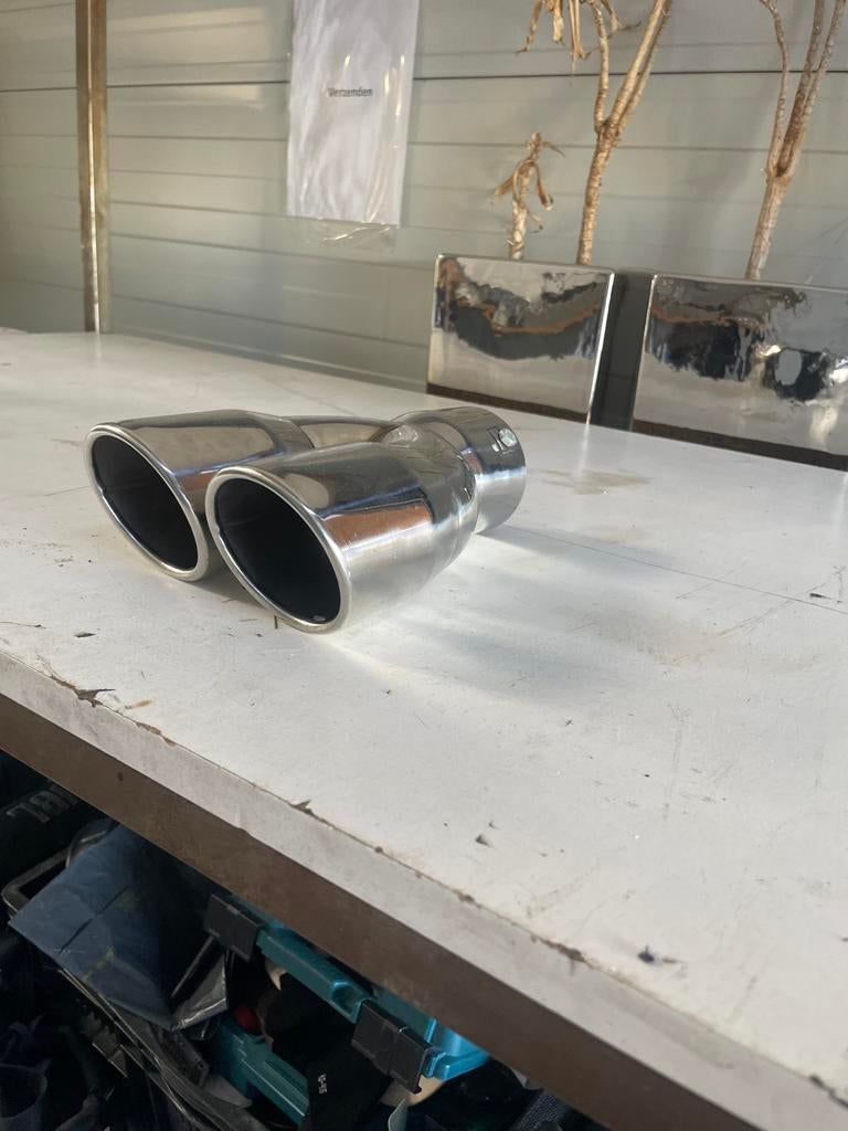 Universeel Uitlaat Sierstuk Dubbel Chroom, Ophalen of Verzenden, Nieuw, Universele onderdelen