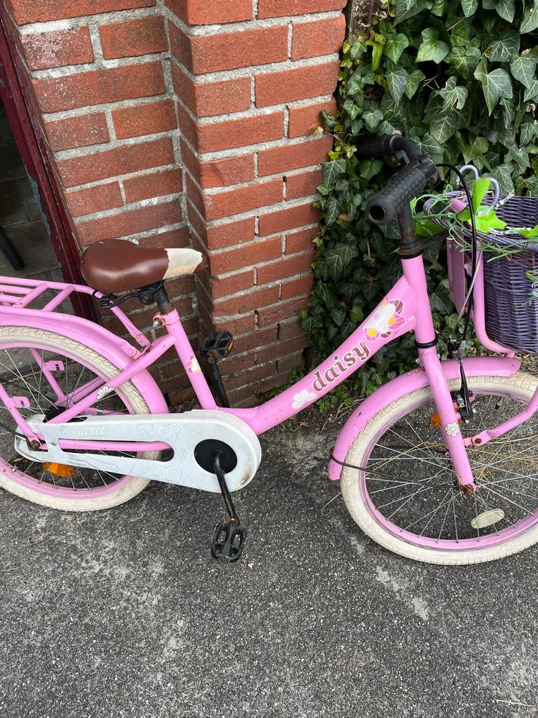 Roze meisjesfiets 'Daisy' - Opknapper, Fietsen en Brommers, Fietsen | Meisjes, Ophalen, Gebruikt, 20 inch, Handrem