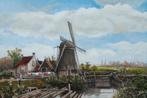 Schilderij met molen, Ophalen of Verzenden