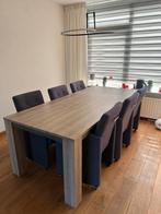 Grote eettafel met 6 stoelen, Huis en Inrichting, Ophalen, Overige materialen, 200 cm of meer, 50 tot 100 cm