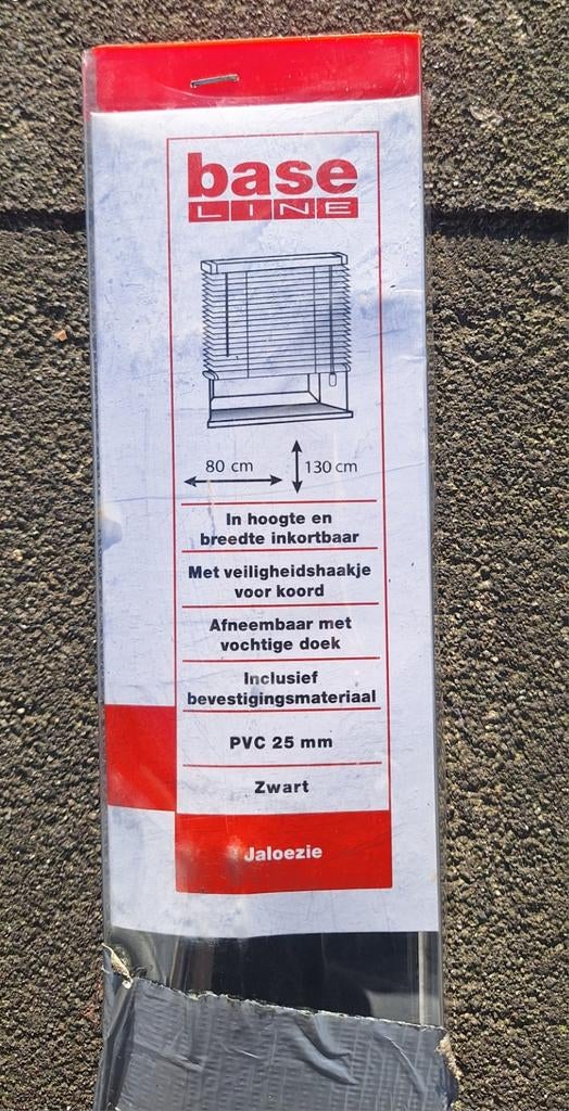 Nieuw! Base Line Jaloezie Zwart PVC- 80x130 cm inkortbaar, Modern, Functioneel, Nieuw, 100 tot 150 cm, Zwart