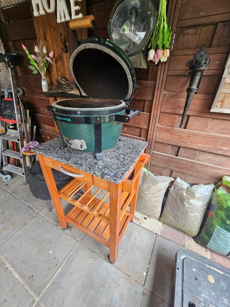 Big Green Egg Mini Max - nieuw model. Compacte Kamado BBQ, Tuin en Terras, Ophalen, Zo goed als nieuw, Big Green Egg, Met accessoires