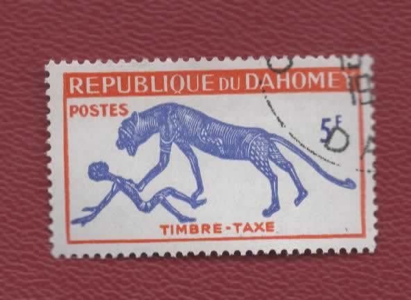 Katachtigen - Dahomey - 33 - 5 F - gebr, Verzenden, Gestempeld, Dier of Natuur
