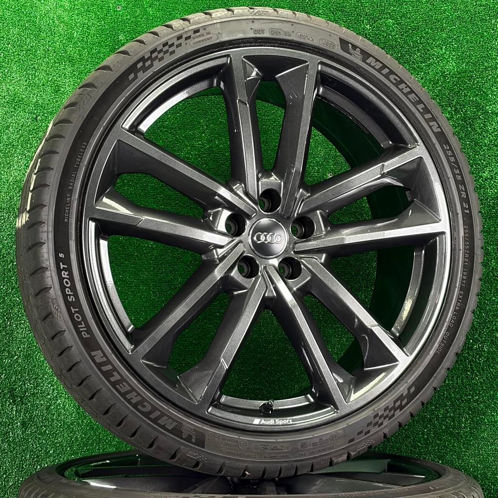Originele 21 inch Audi Sport velgen met banden A6 S6 C8, Auto-onderdelen, Banden en Velgen, Audi, Gebruikt, 255 mm, Banden en Velgen