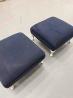 2 stijlvolle donkerblauwe poefs/bankjes - 80x80x40cm, Ophalen, Gebruikt, Vierkant, 75 tot 100 cm