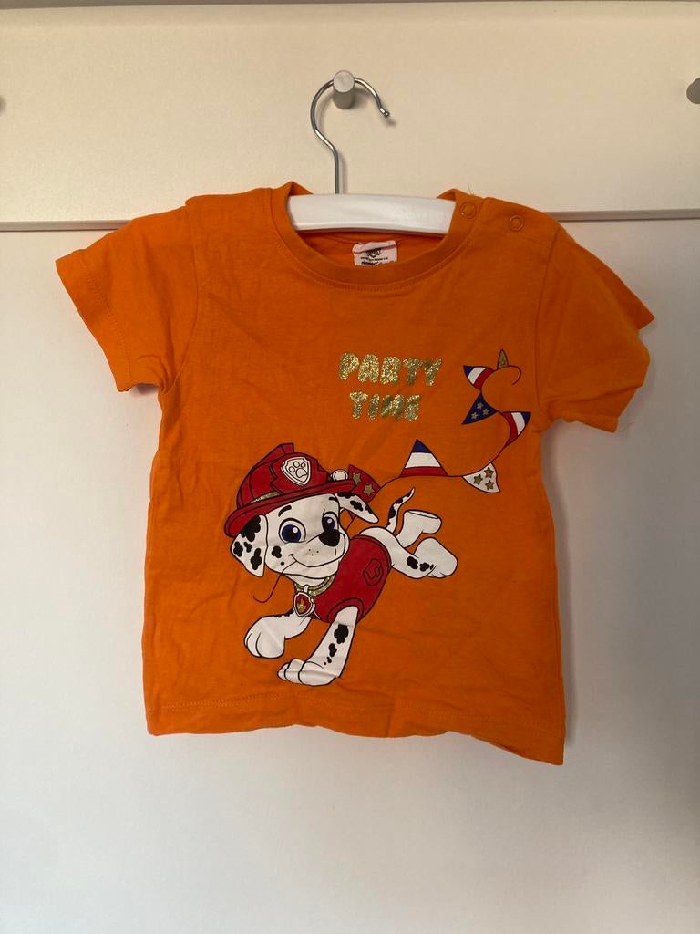 Oranje tshirt met Marshall maat 86-92, Ophalen of Verzenden, Zo goed als nieuw, Jongetje of Meisje, Shirtje of Longsleeve