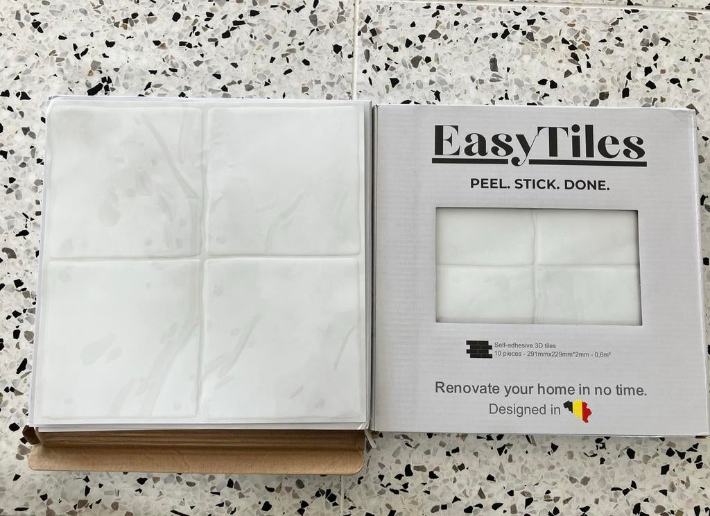 Easytiles Plaktegels Wit Vierkant - 26 stuks, nieuw, Ophalen, Overige materialen, Wandtegels, Nieuw