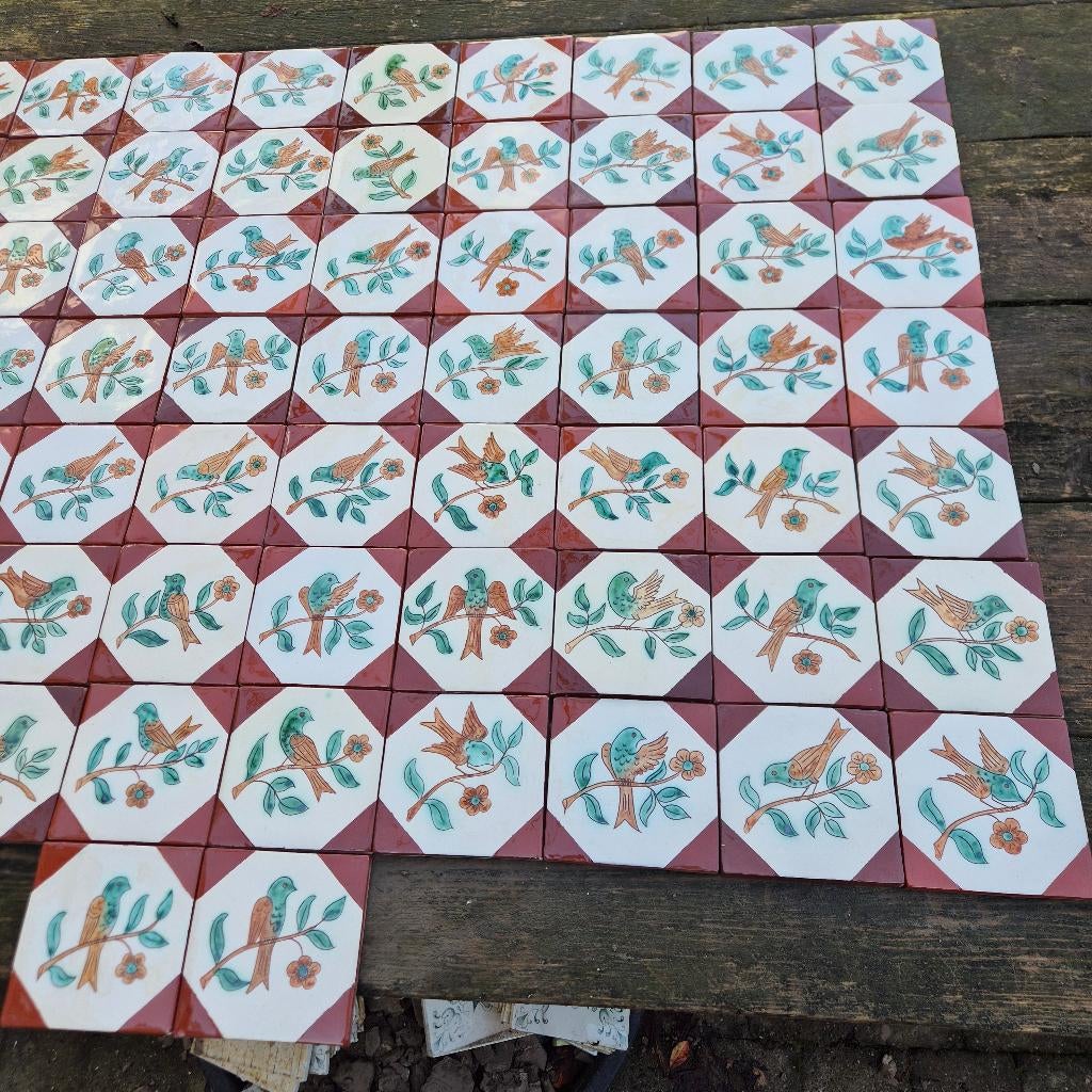 72 stuks Decoratieve tegels 12.8x12.8 met afbeelding vogels, Ophalen