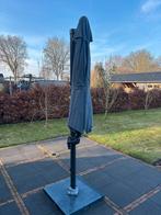 Donkergrijze parasol met voet - 3 meter, Tuin en Terras, Parasols, Ophalen