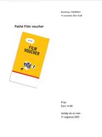 Bioscoop film voucher kaartjes, Tickets en Kaartjes, Twee personen, Vrijkaartje alle films