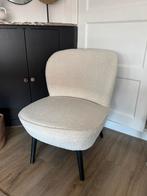 Woood fauteuil boucle stof, Ophalen, Wit, Zo goed als nieuw, Eén