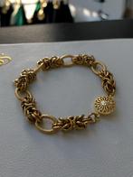 chunky Armband staal verguld 18K, Sieraden, Tassen en Uiterlijk, Armbanden, Ophalen of Verzenden, Nieuw, Goud, Staal