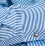 Geisha streepblouse met rhinestones maat M, Ophalen of Verzenden, Zo goed als nieuw, Maat 38/40 (M), Blauw