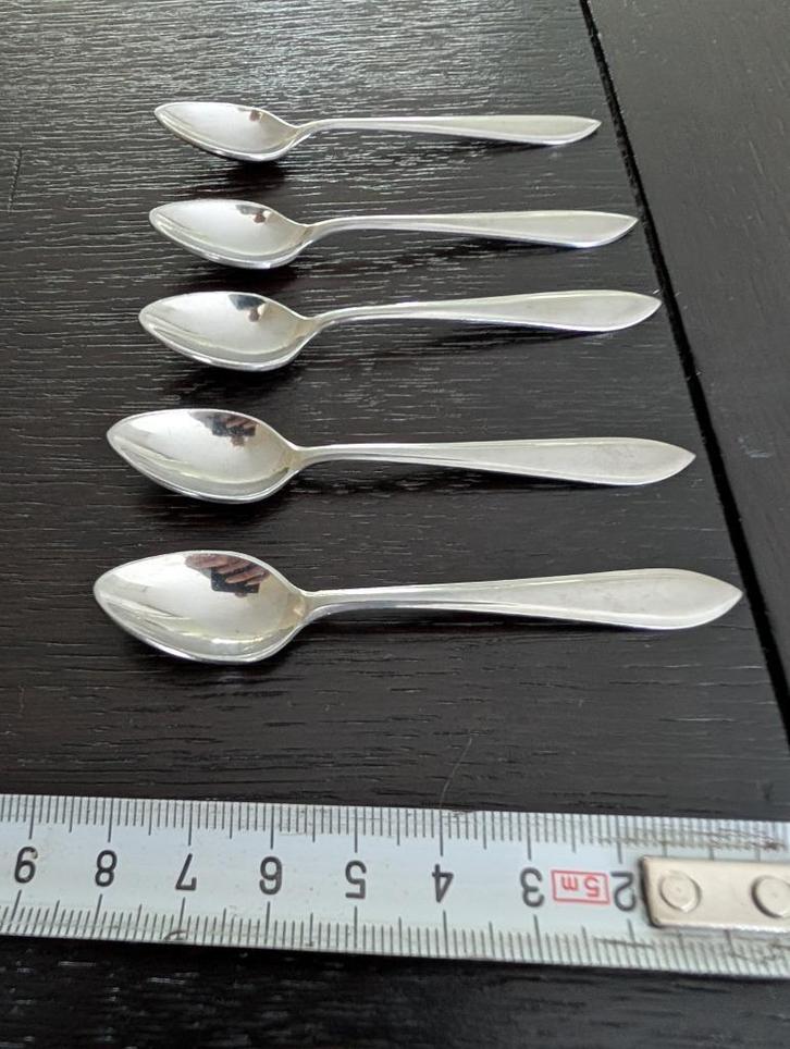 advocaatlepeltjes  5 stuks (lengte 8 cm) merk Inoxa, Antiek en Kunst, Antiek | Bestek, Ophalen of Verzenden
