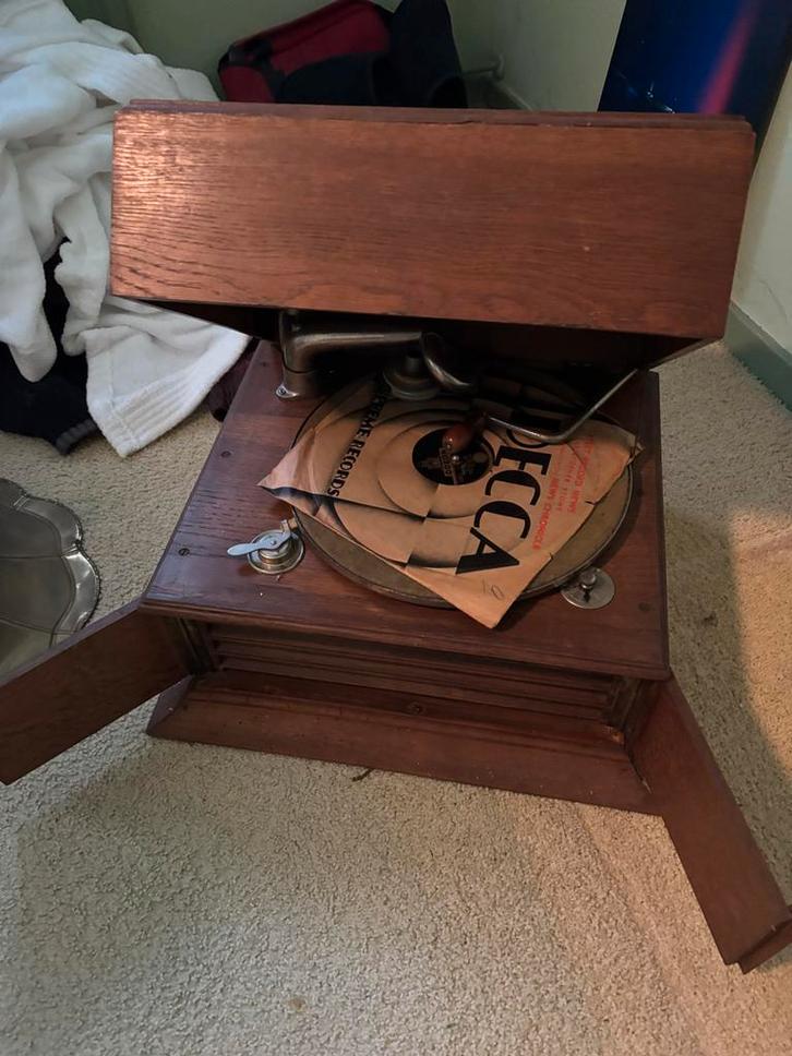 Antieke Slinger Grammofoon, Antiek en Kunst, Antiek | Tv's en Audio, Ophalen