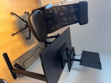 Bureau elektrisch zwart 180 x 60 met stoel svaneke