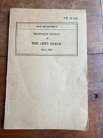 WO2 Amerikaans Army Baker veldkok keuken 1942 voorschrift, Verzamelen, Militaria | Tweede Wereldoorlog, Amerika, Verzenden, Landmacht