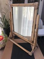 Vintage bamboe spiegel, Antiek en Kunst, Ophalen, Vierkant, Minder dan 50 cm